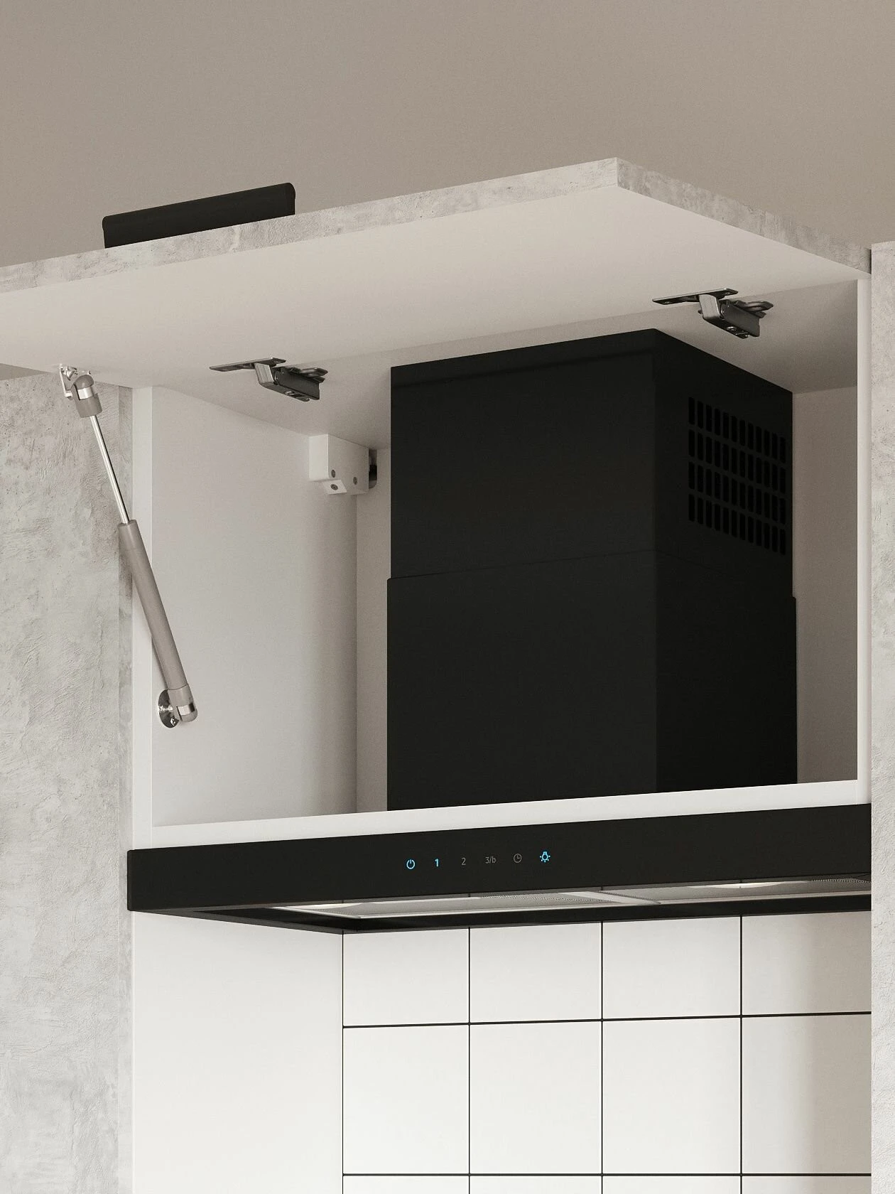 Кухонный гарнитур угловой Урбан 2.1х1 м, мебель для дома и кухни, Белый / Цемент светлый / Графит серый